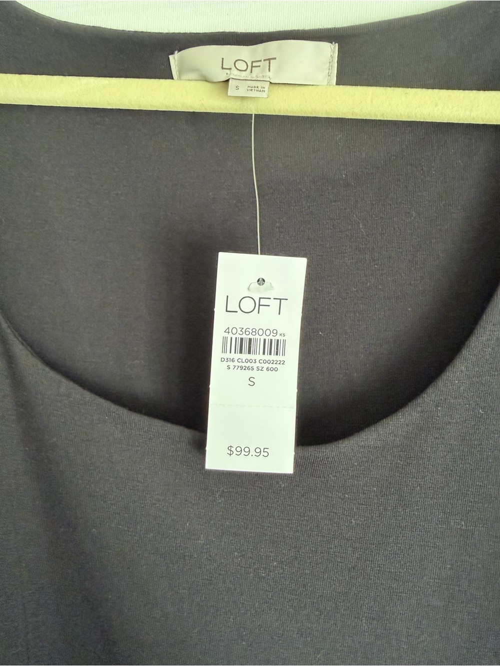 NWT Loft Tie-Waist Midi Mixed Media dress in Black/Khaki, size S - Picture 4 of 4